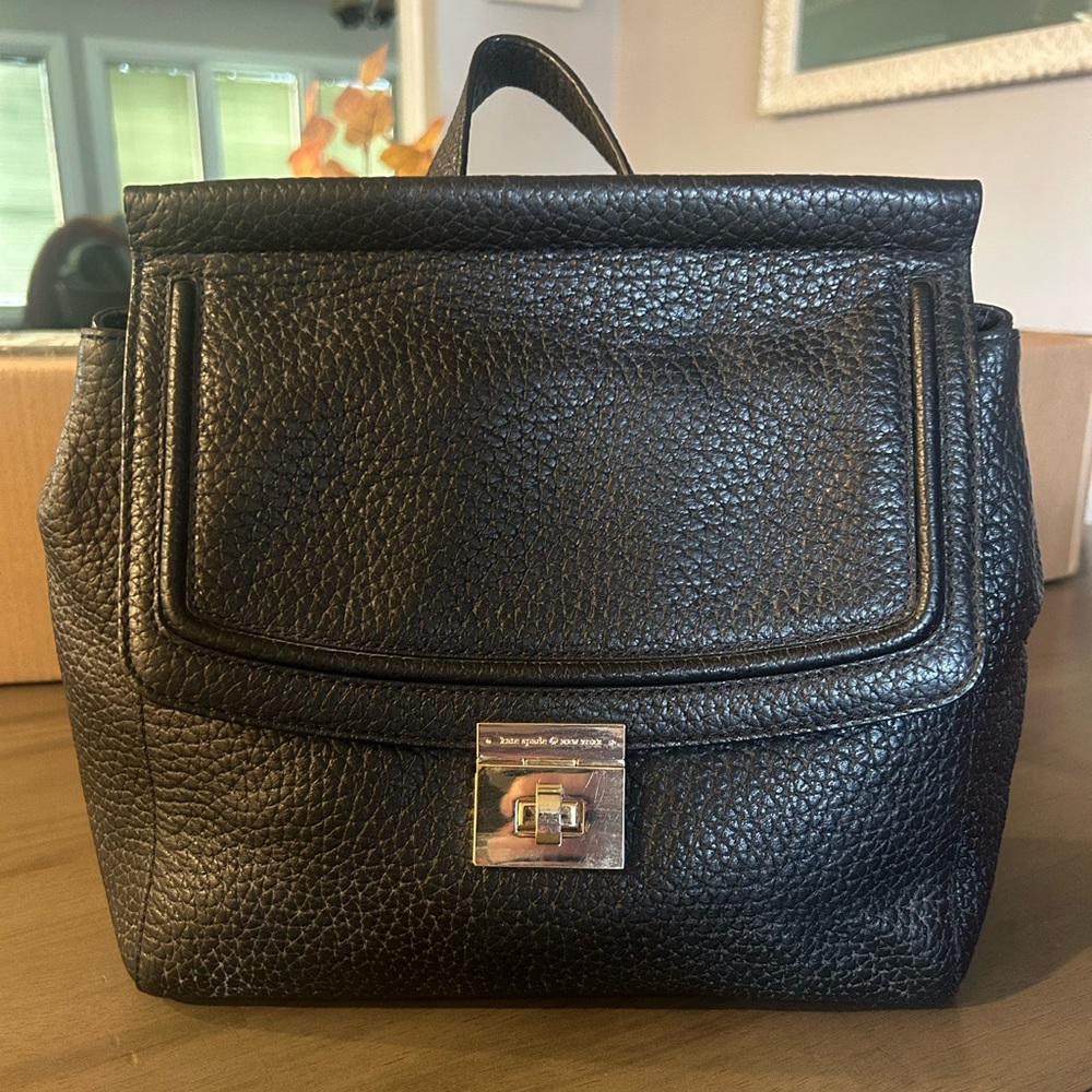 Kate Spade Black Leather Backpack